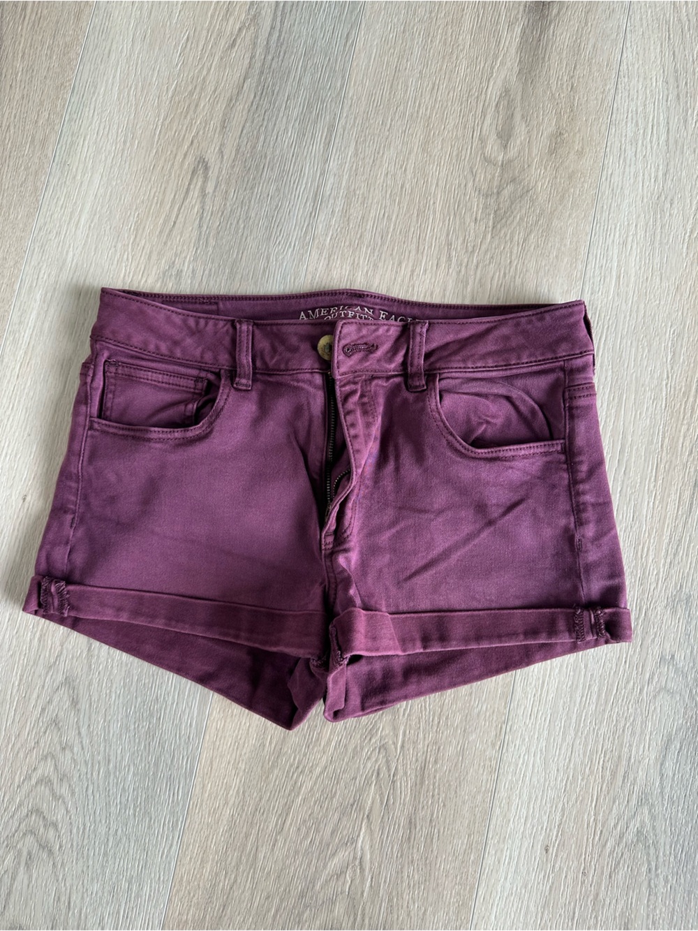 Burgundy High-Rise Shortie Denim Shorts